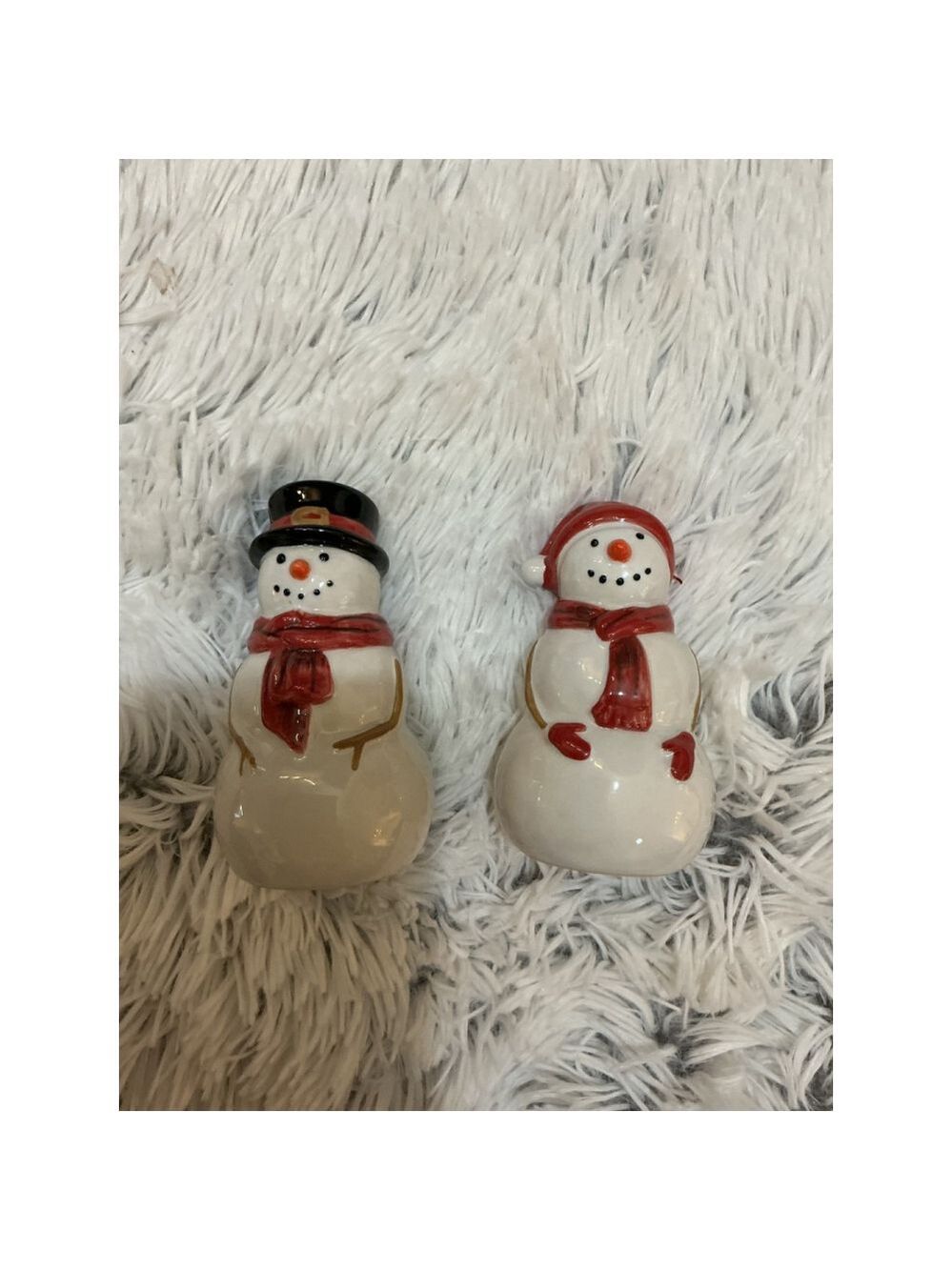 St. Nicholas Square Snowman Salt & Pepper Shakers – Christmas Yuletide - Picture 8 of 9